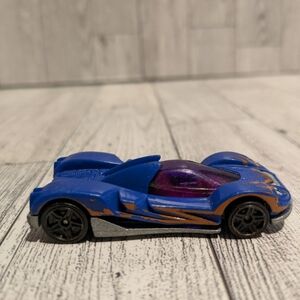 Blue Kids Race Car Toy with Purple Canopy